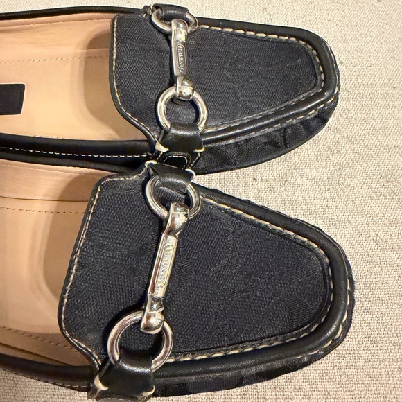 Coach Black Loafers with Silver Buckle - Picture 6 of 8